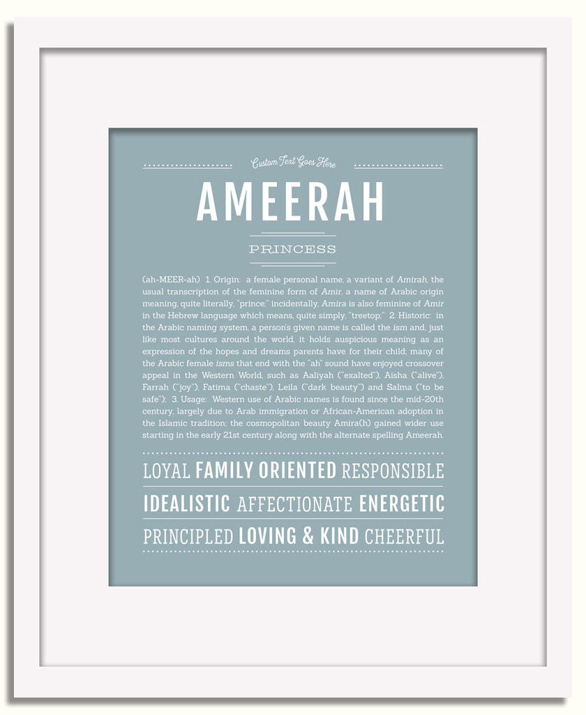 Frame Options | Powder Blue | White Frame, Matted