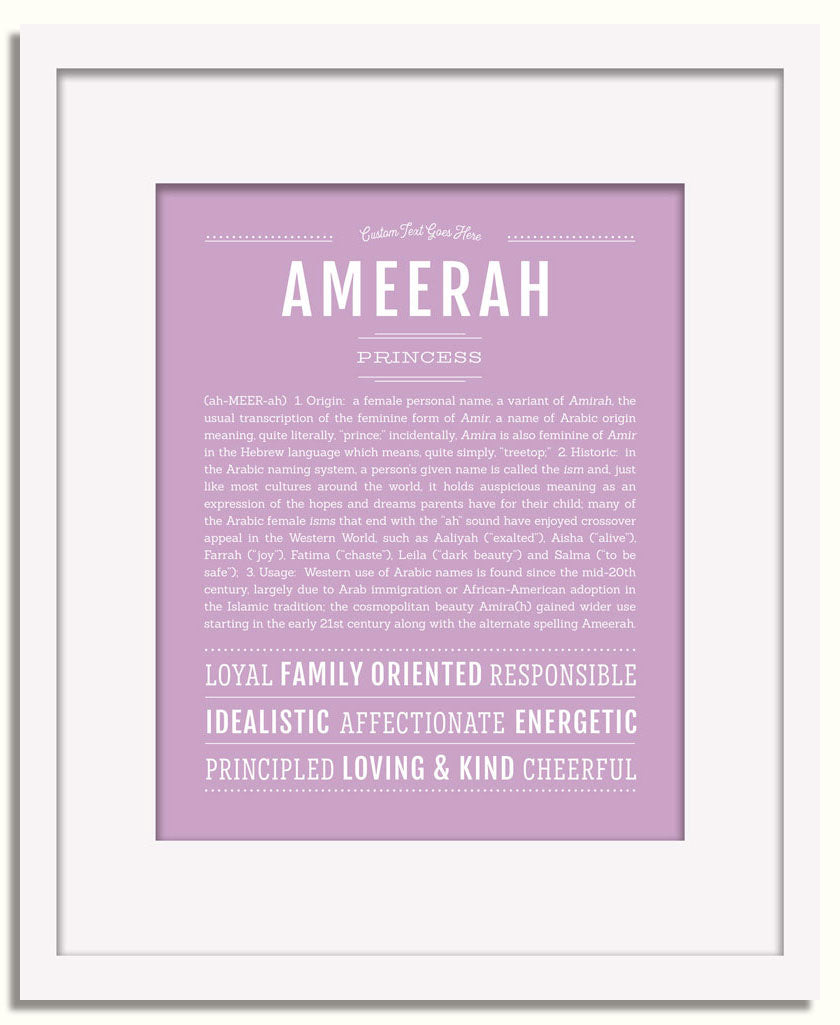 Frame Options | Lilac | White Frame, Matted