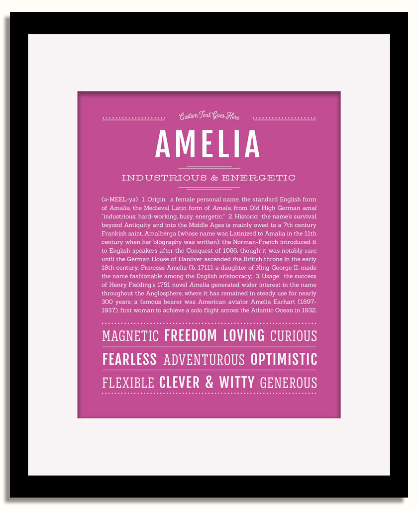 Frame Options | Dark Pink | Black Frame, Matted