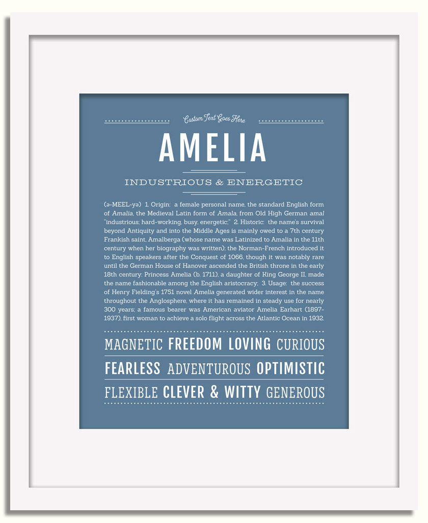 Frame Options | Steele Blue | White Frame, Matted