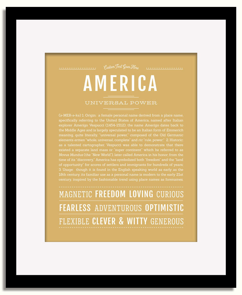 Frame Options | Matte Gold | Black Frame, Matted