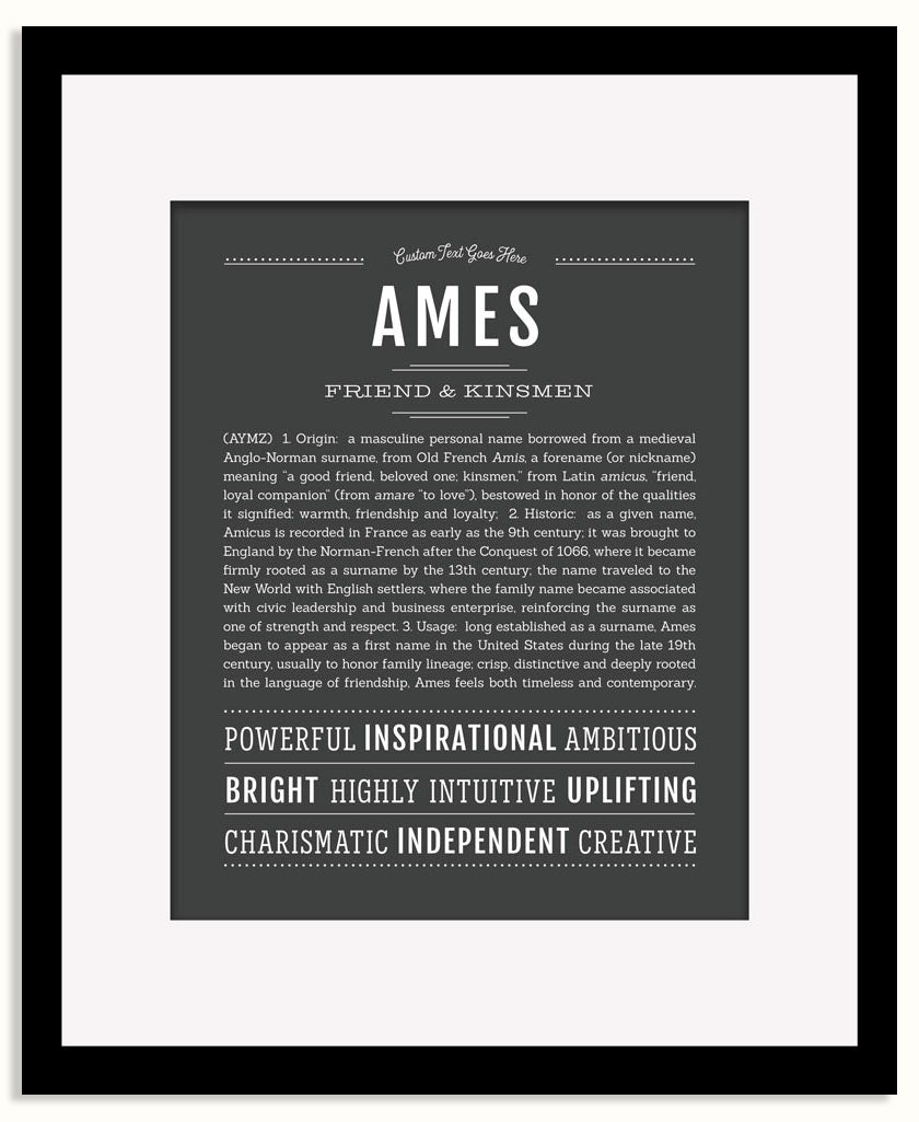 Frame Options | Charcoal Gray | Black Frame, Matted