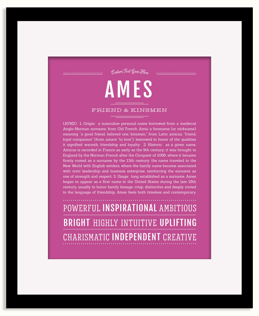 Frame Options | Dark Pink | Black Frame, Matted