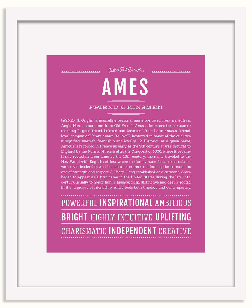 Frame Options | Dark Pink | White Frame, Matted