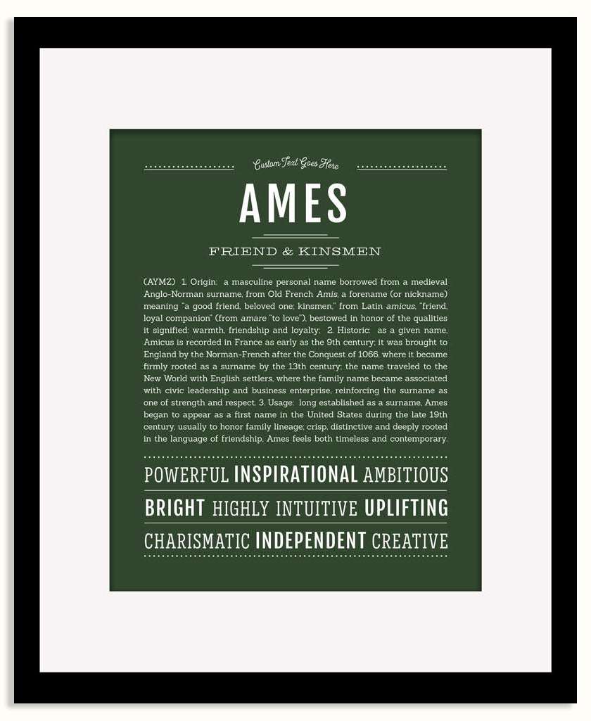 Frame Options | Deep Forest | Black Frame, Matted