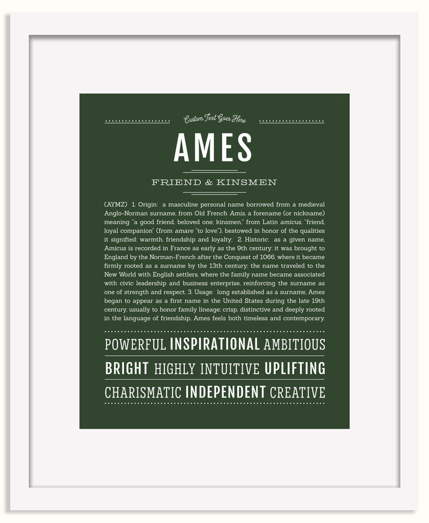 Frame Options | Deep Forest | White Frame, Matted
