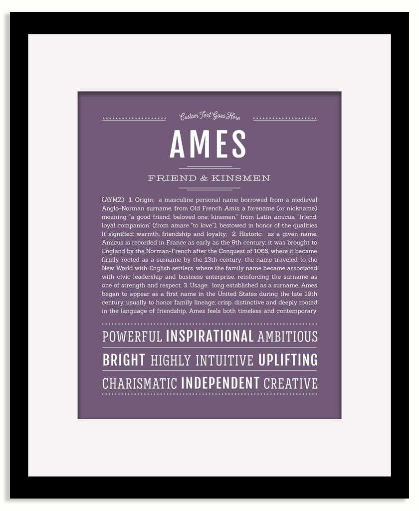 Frame Options | Deep Purple | Black Frame, Matted