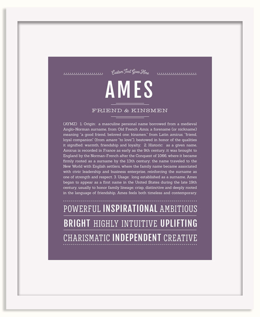 Frame Options | Deep Purple | White Frame, Matted