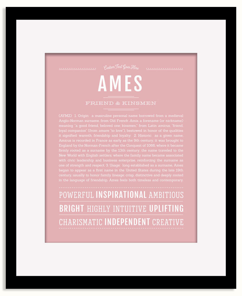 Frame Options | Dusty Rose | Black Frame, Matted