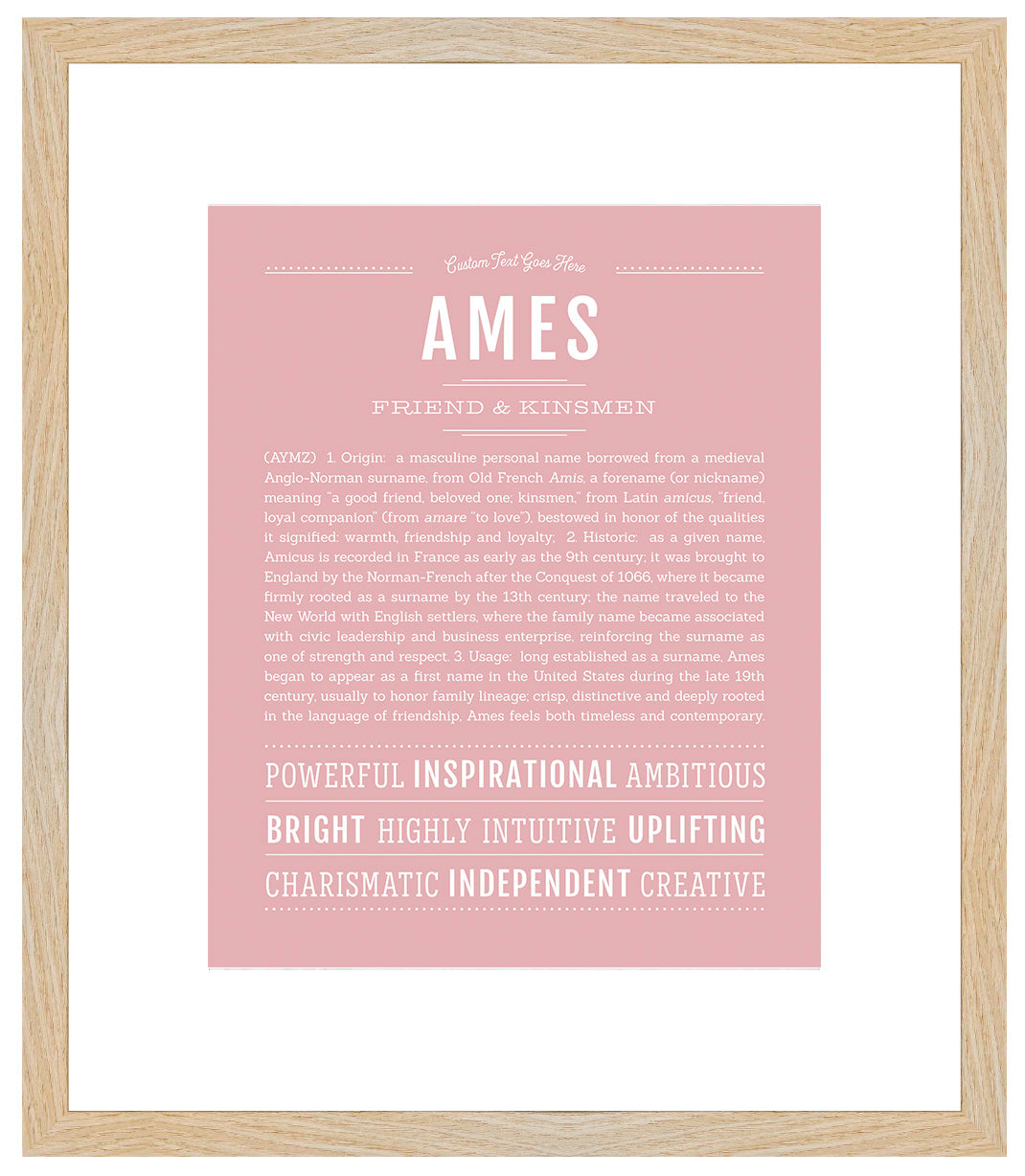 Frame Options | Dusty Rose | Maple Frame, Matted