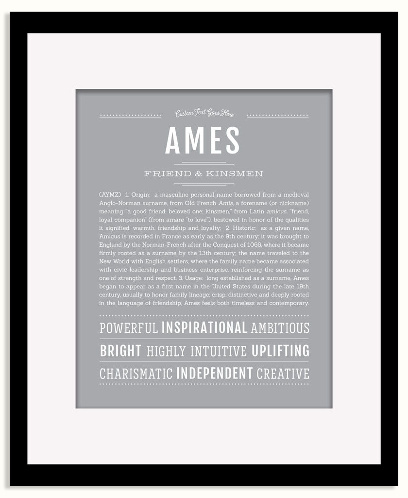 Frame Options | Light Gray | Black Frame, Matted