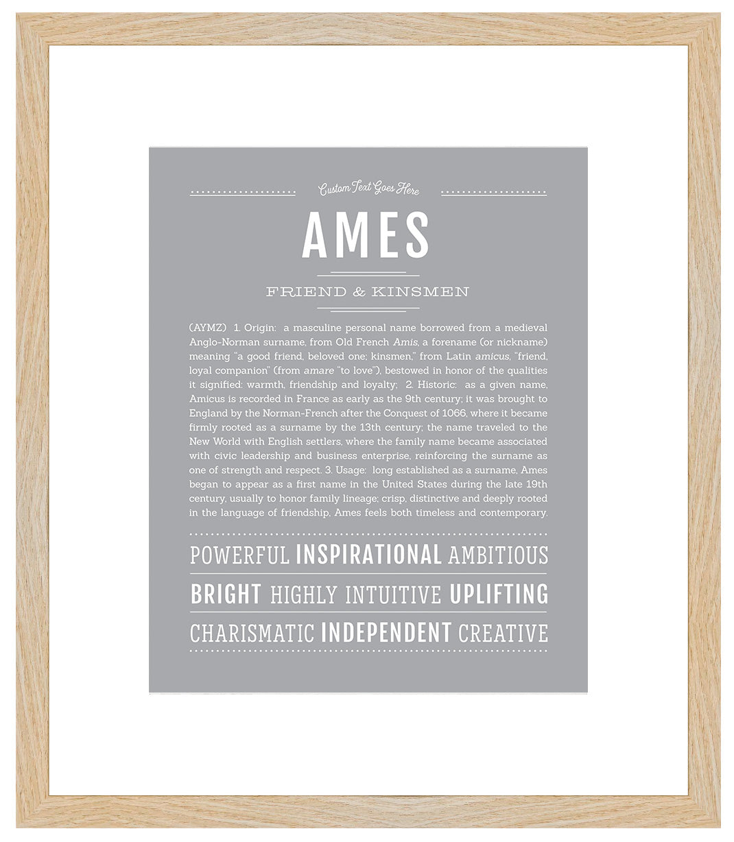 Frame Options | Light Gray | Maple Frame, Matted