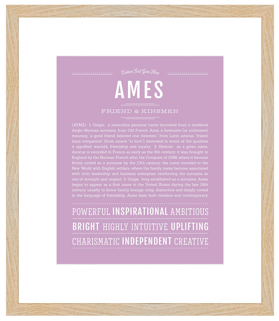 Frame Options | Lilac | Maple Frame, Matted