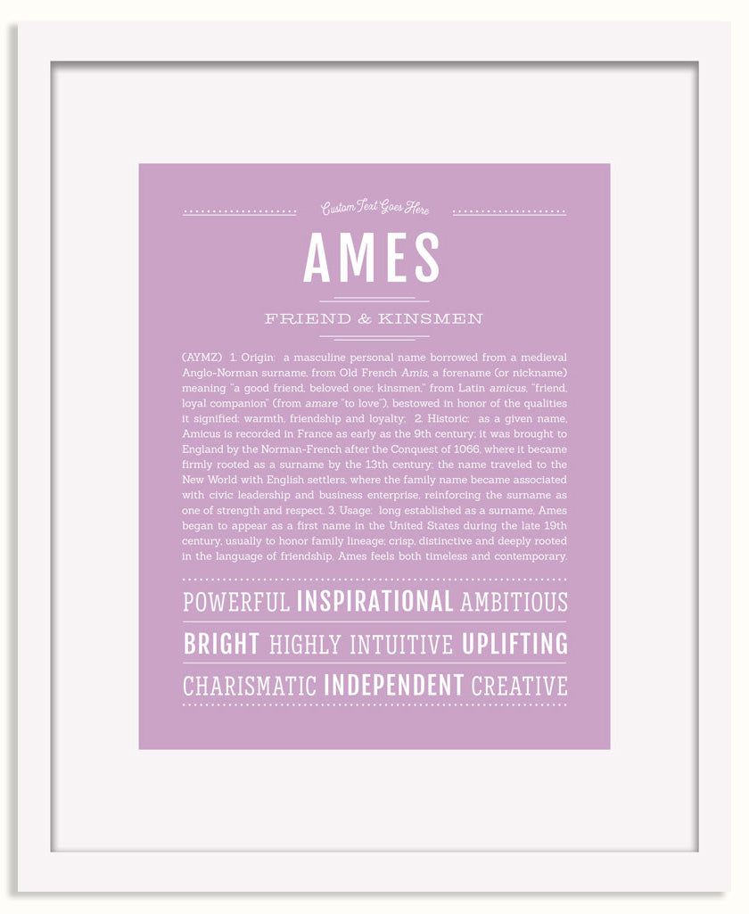 Frame Options | Lilac | White Frame, Matted