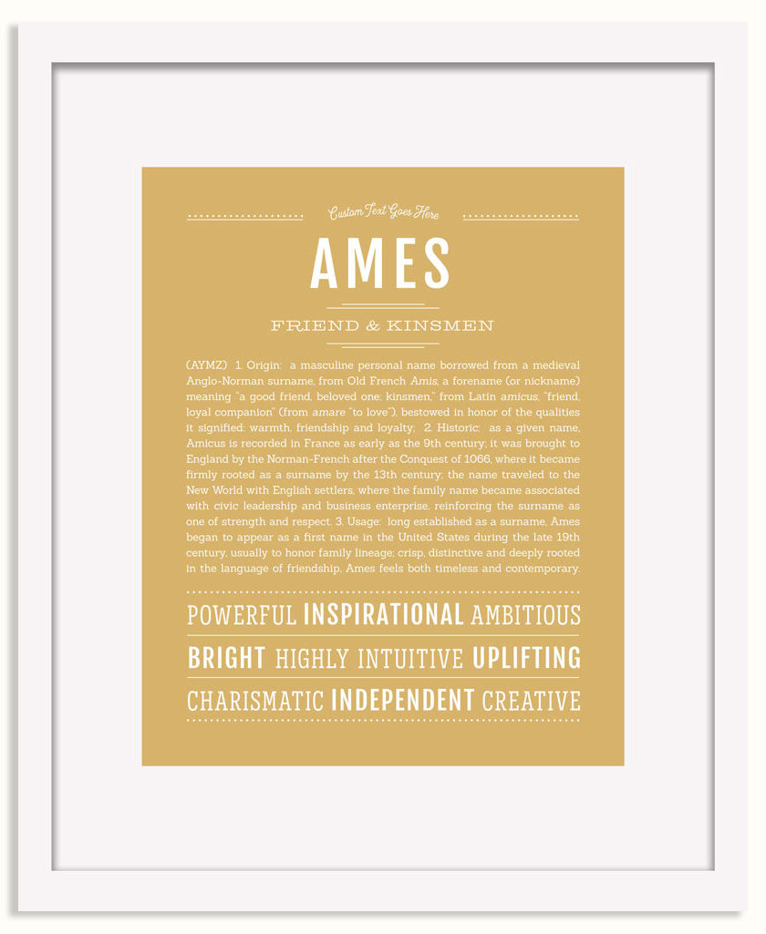 Frame Options | Matte Gold | White Frame, Matted