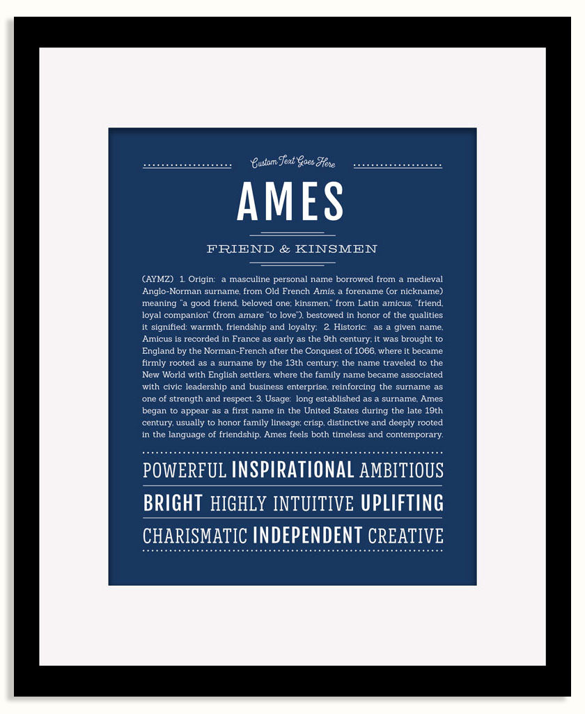Frame Options | Midnight Blue | Black Frame, Matted