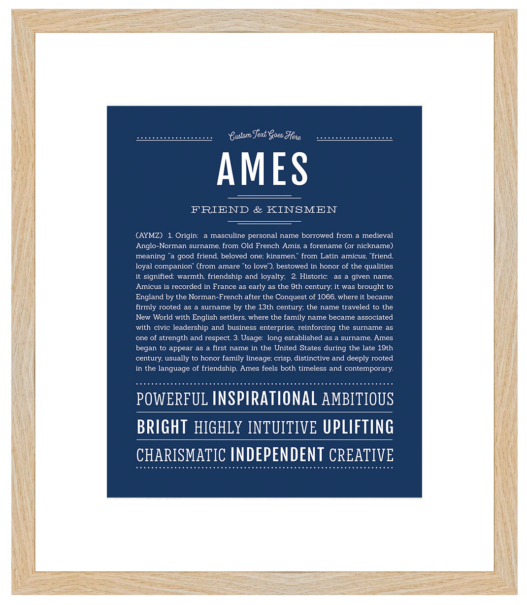 Frame Options | Midnight Blue | Maple Frame, Matted
