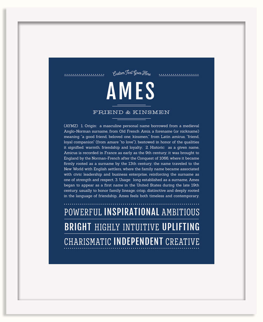 Frame Options | Midnight Blue | White Frame, Matted