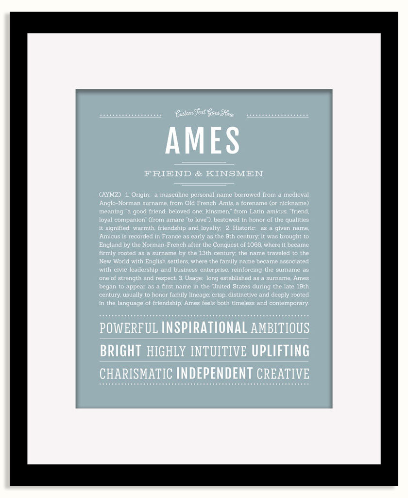 Frame Options | Powder Blue | Black Frame, Matted