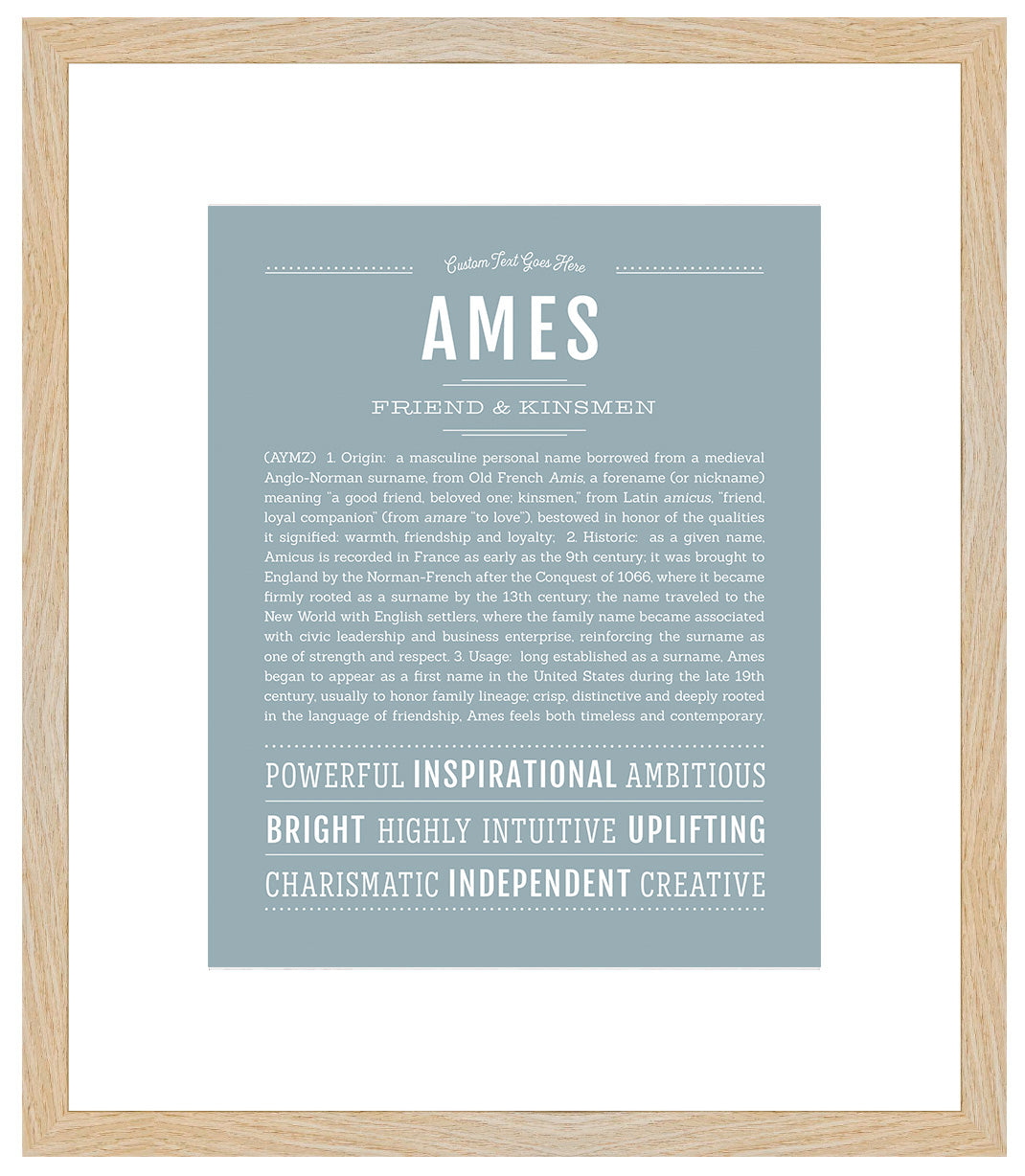 Frame Options | Powder Blue | Maple Frame, Matted