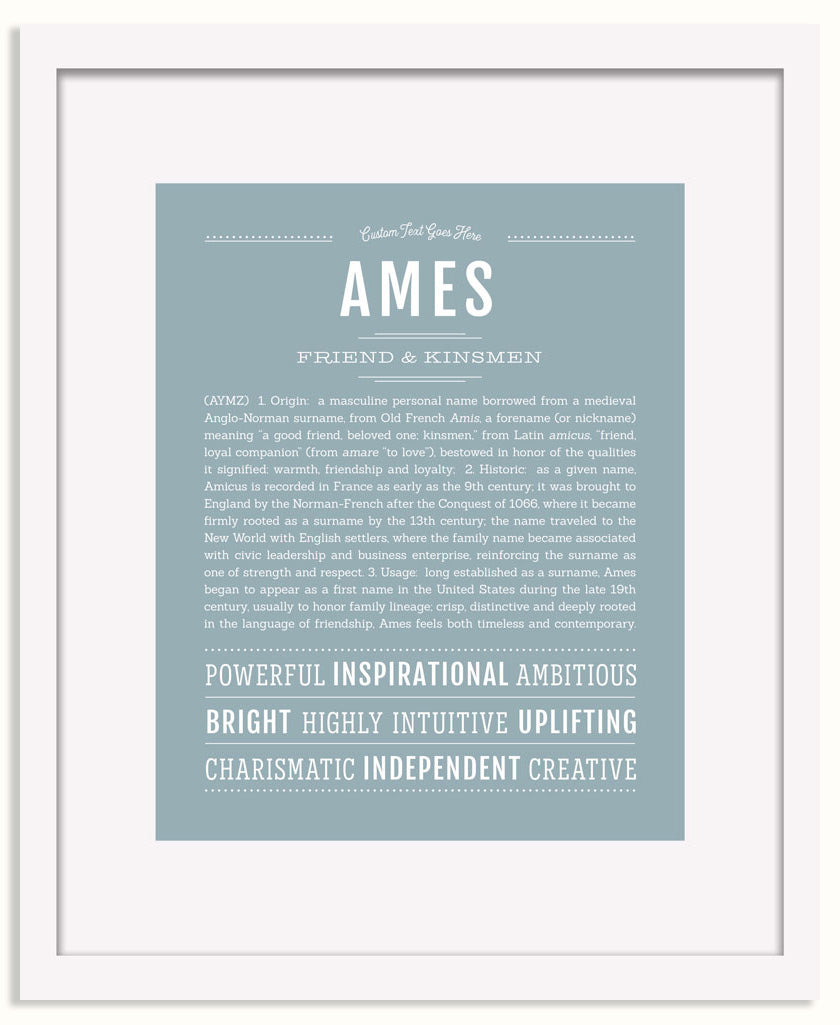 Frame Options | Powder Blue | White Frame, Matted