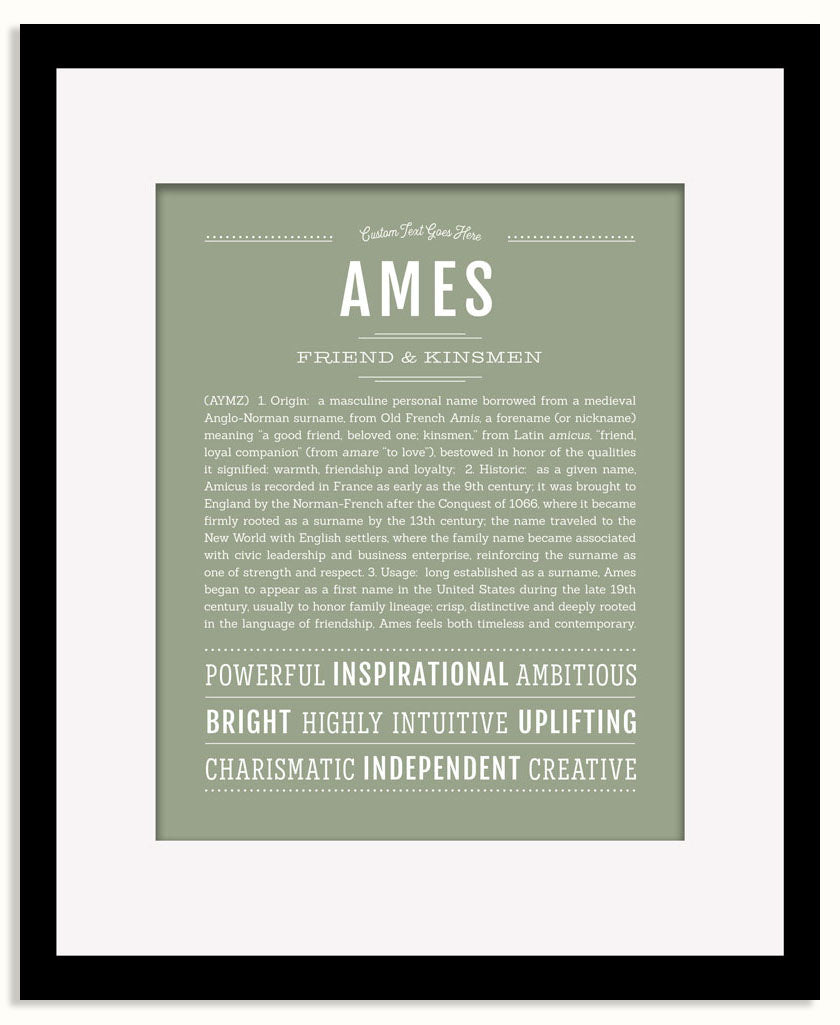 Frame Options | Sage | Black Frame, Matted