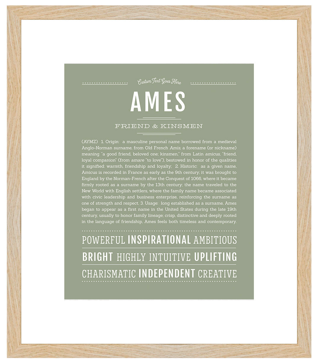Frame Options | Sage | Maple Frame, Matted
