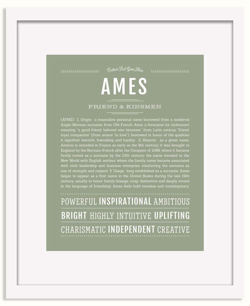 Frame Options | Sage | White Frame, Matted