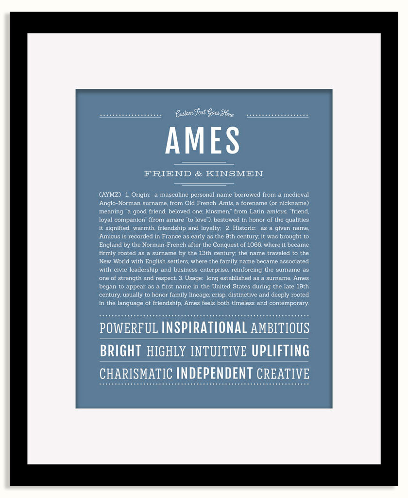 Frame Options | Steele Blue | Black Frame, Matted