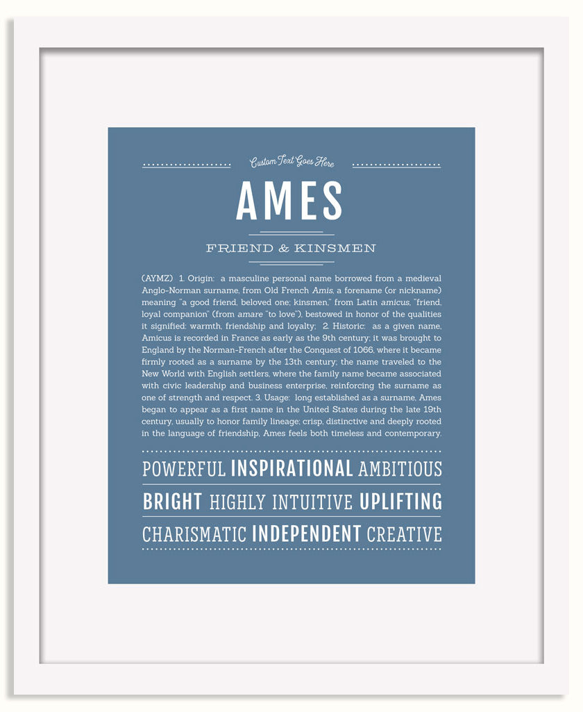 Frame Options | Steele Blue | White Frame, Matted