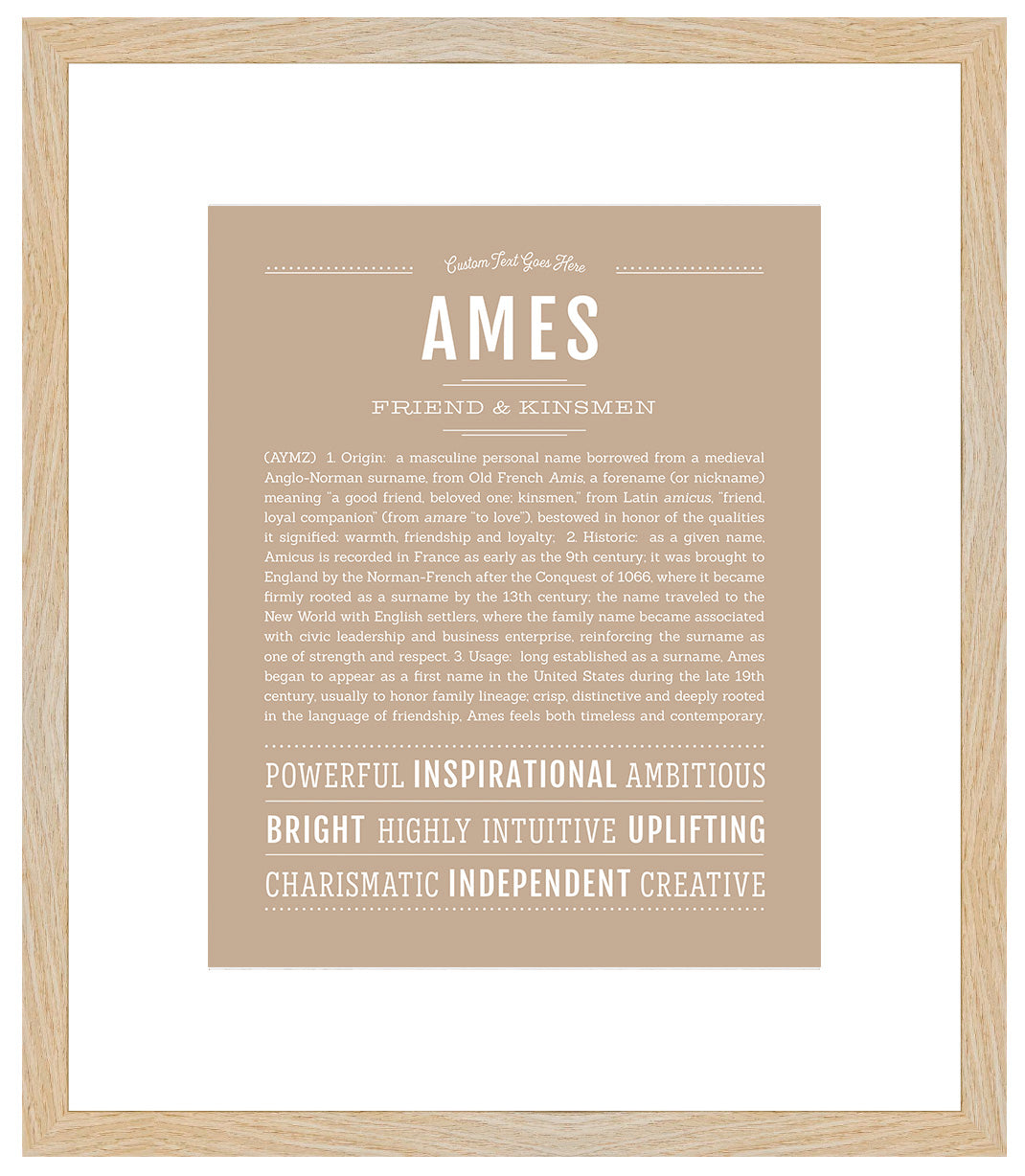 Frame Options | Tan | Maple Frame, Matted
