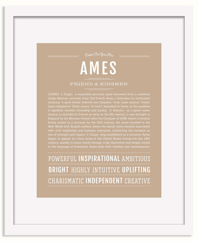 Frame Options | Tan | White Frame, Matted