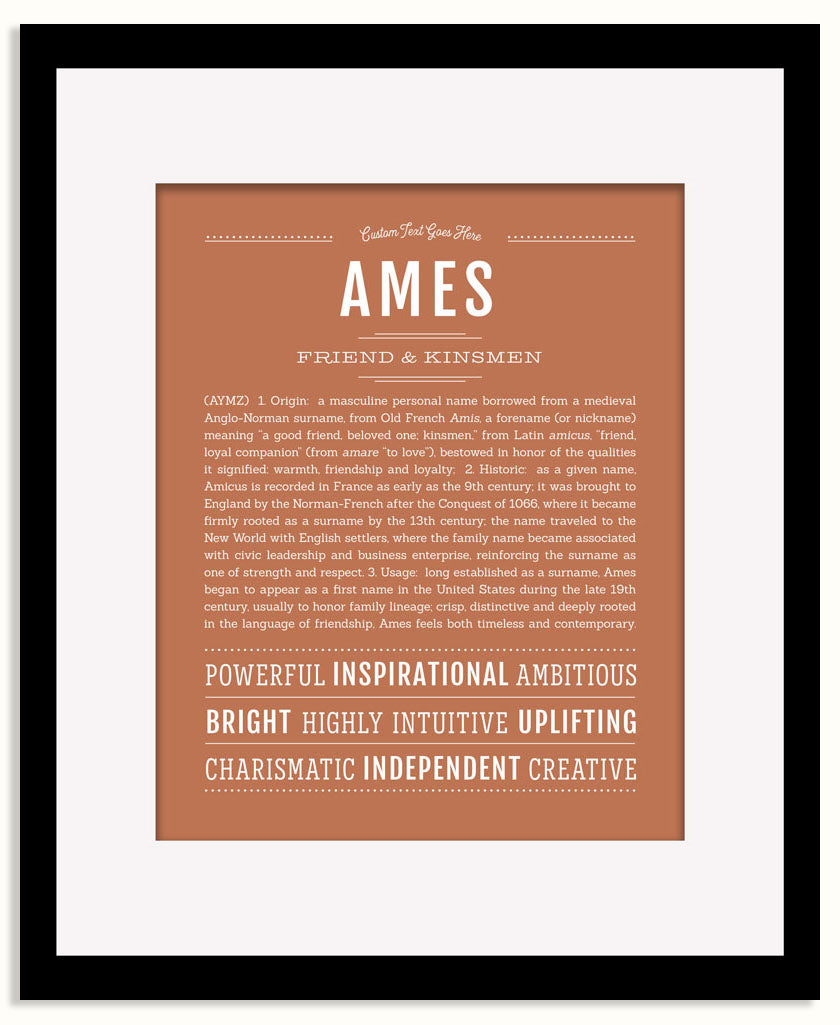 Frame Options | Terra Cotta | Black Frame, Matted