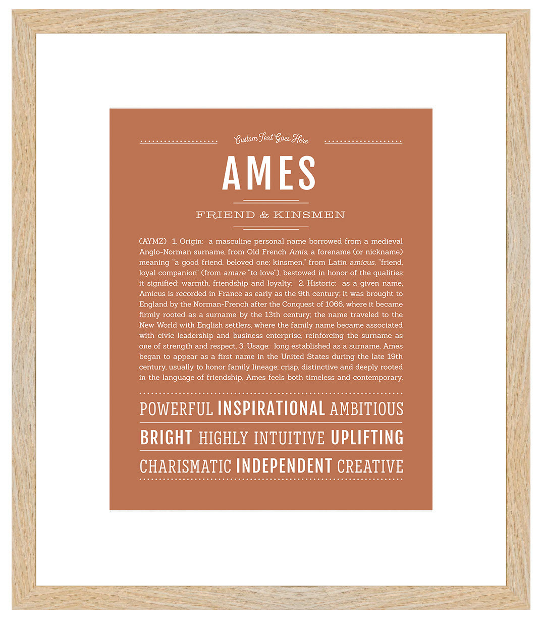Frame Options | Terra Cotta | Maple Frame, Matted