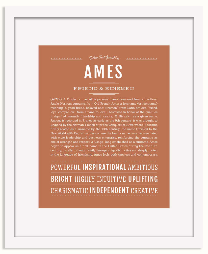 Frame Options | Terra Cotta | White Frame, Matted