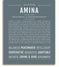 Amina Personalized Name Meaning Art Prints – Name Stories