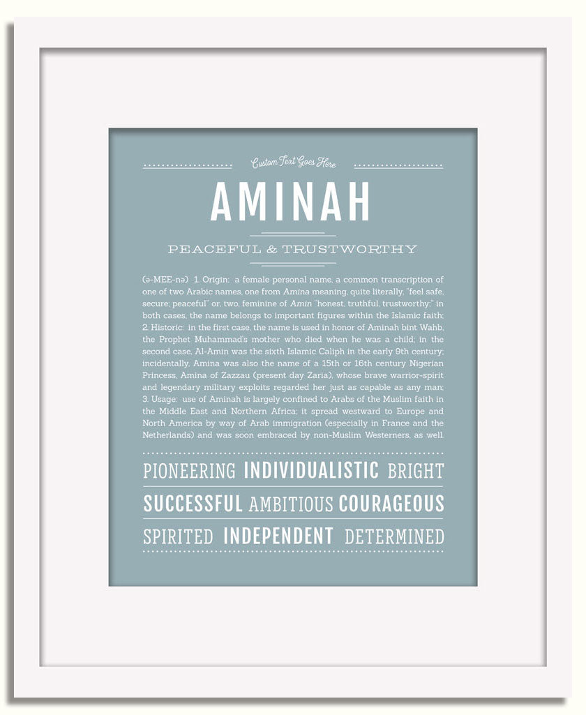 Frame Options | Powder Blue | White Frame, Matted