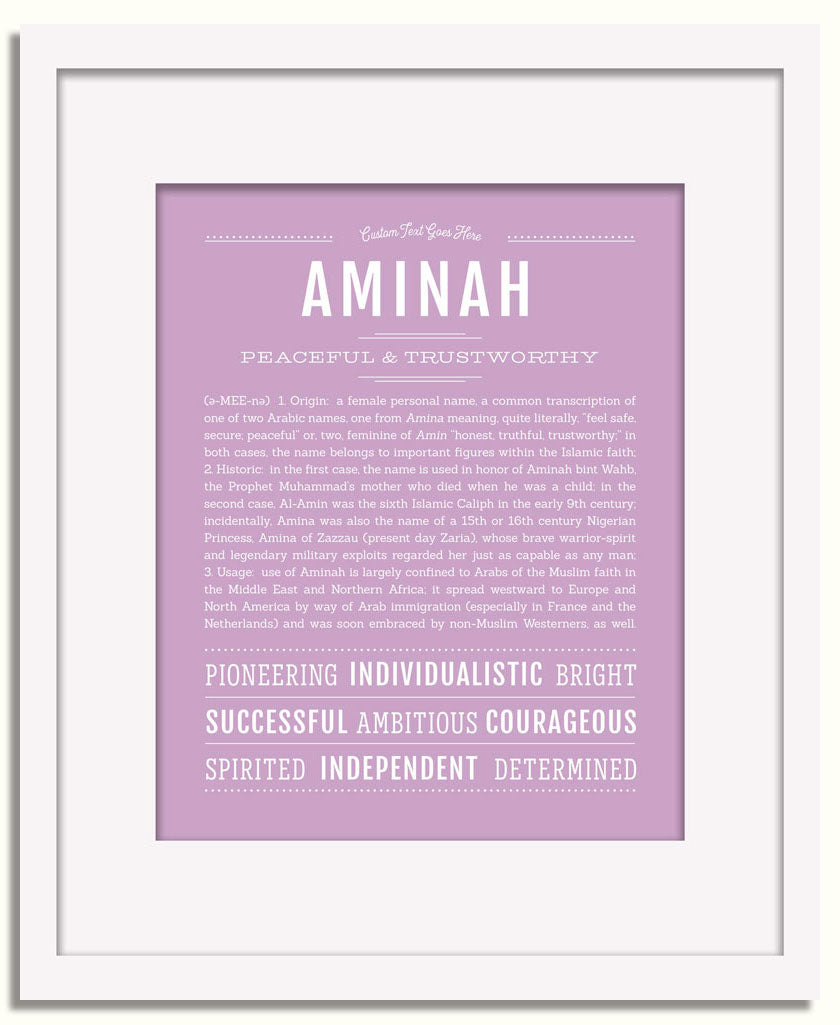 Frame Options | Lilac | White Frame, Matted