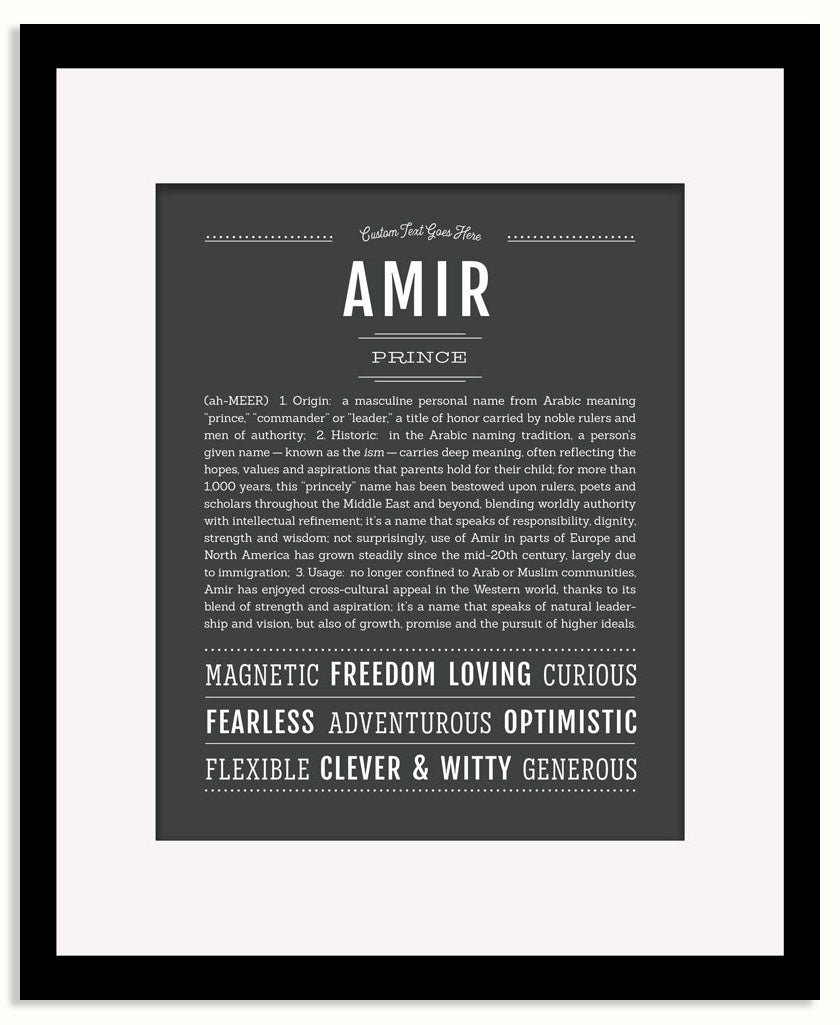Frame Options | Charcoal Gray | Black Frame, Matted