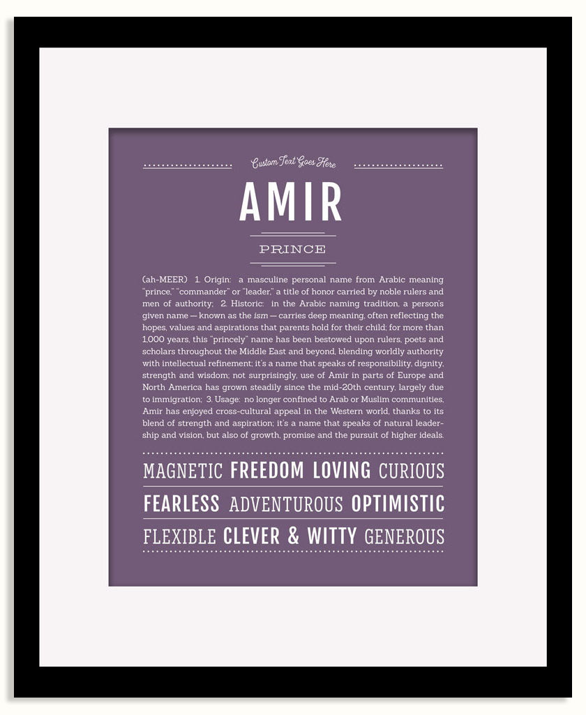 Frame Options | Deep Purple | Black Frame, Matted