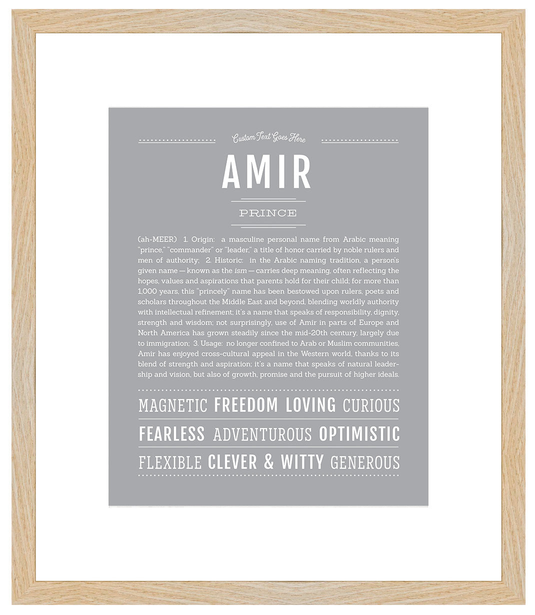 Frame Options | Light Gray | Maple Frame, Matted