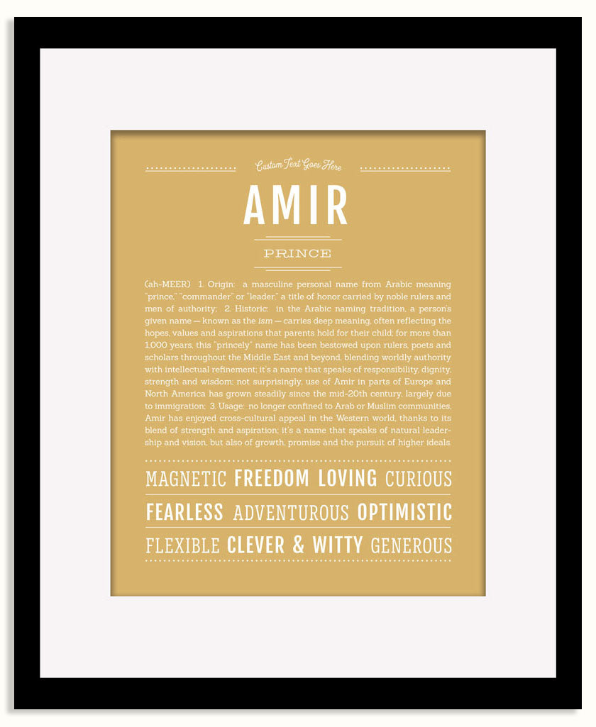 Frame Options | Matte Gold | Black Frame, Matted