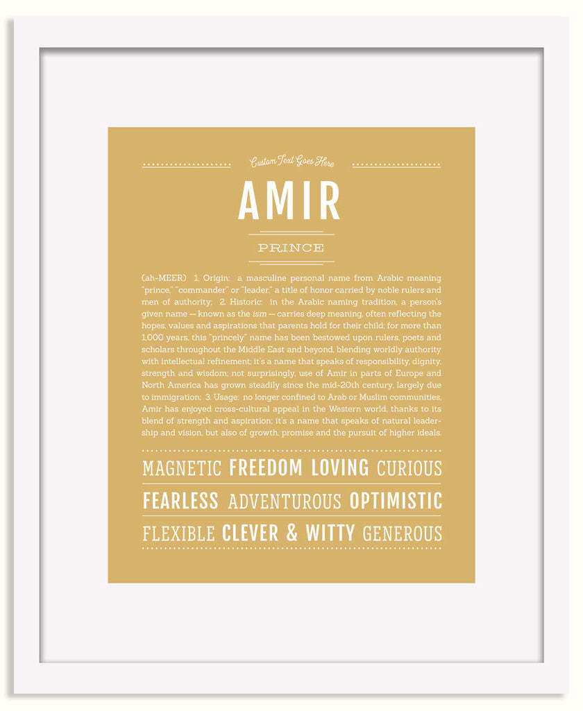 Frame Options | Matte Gold | White Frame, Matted