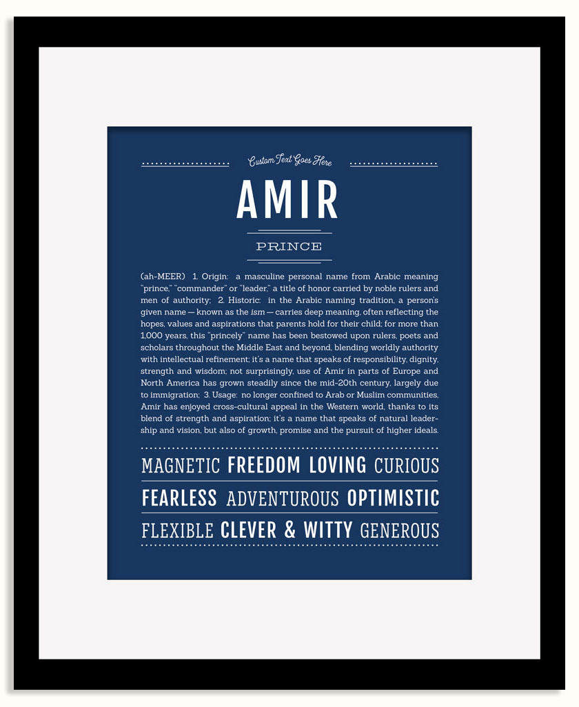 Frame Options | Midnight Blue | Black Frame, Matted