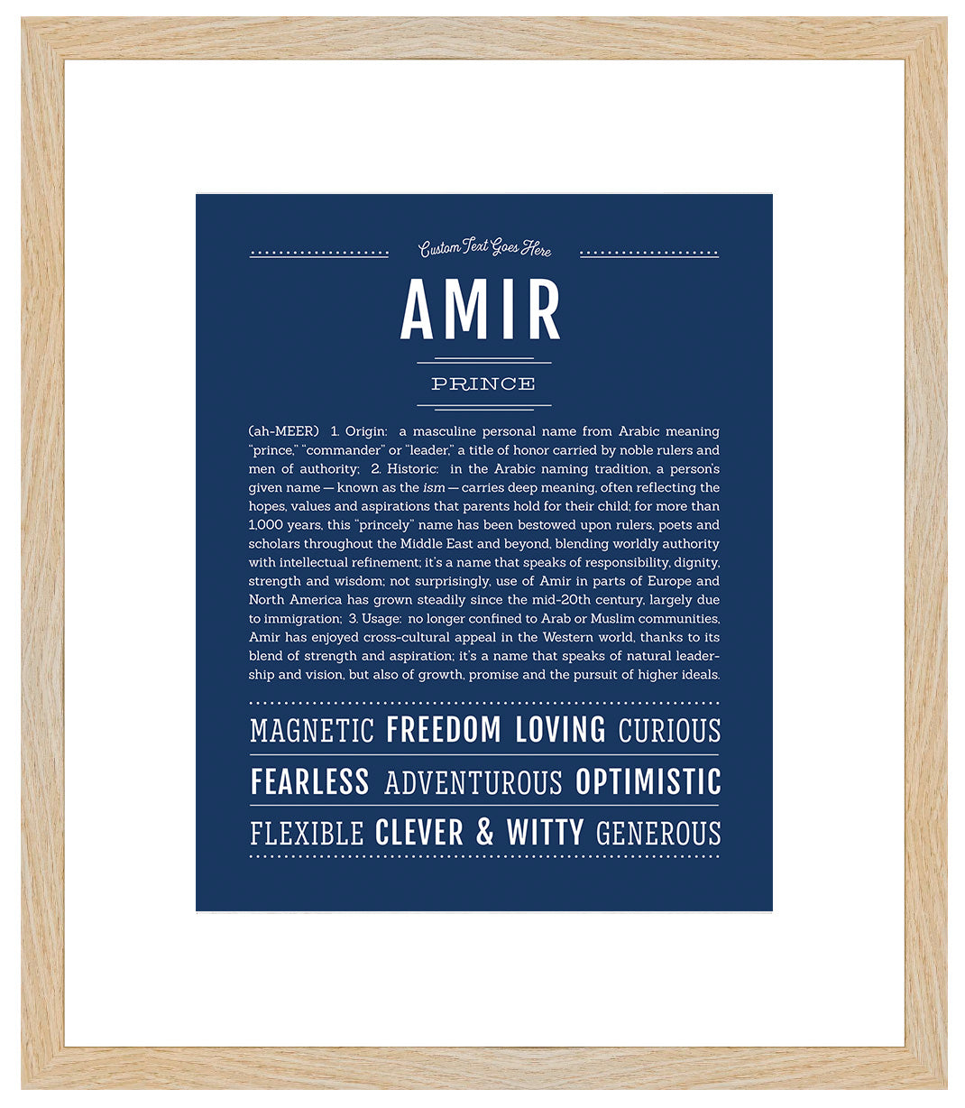 Frame Options | Midnight Blue | Maple Frame, Matted