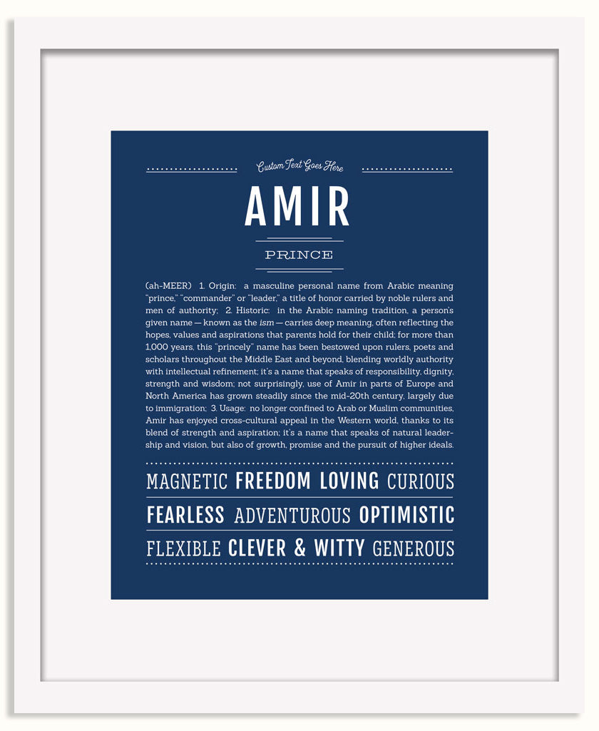 Frame Options | Midnight Blue | White Frame, Matted