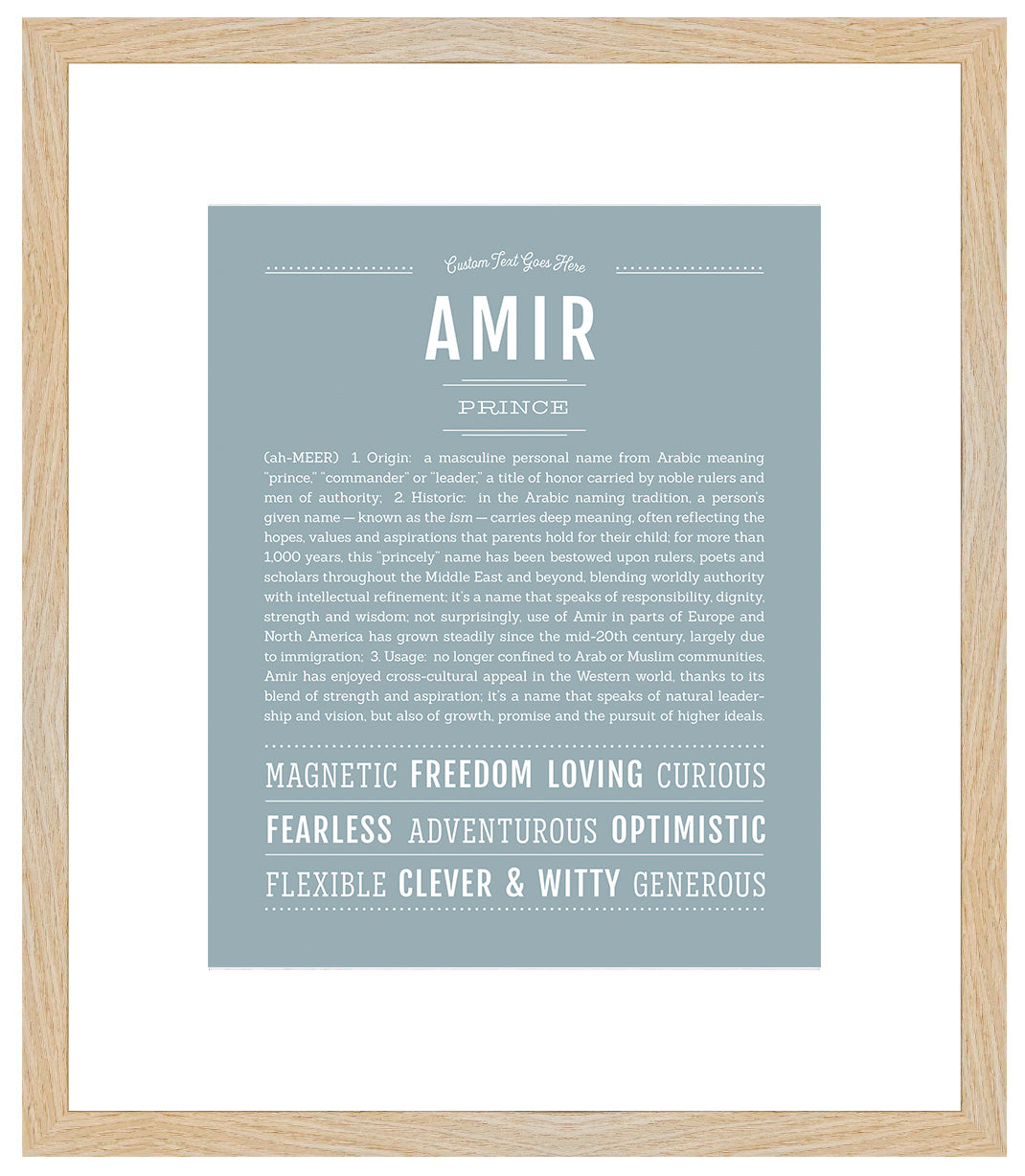 Frame Options | Powder Blue | Maple Frame, Matted