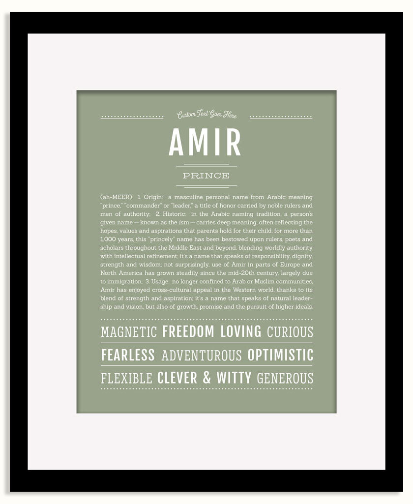 Frame Options | Sage | Black Frame, Matted