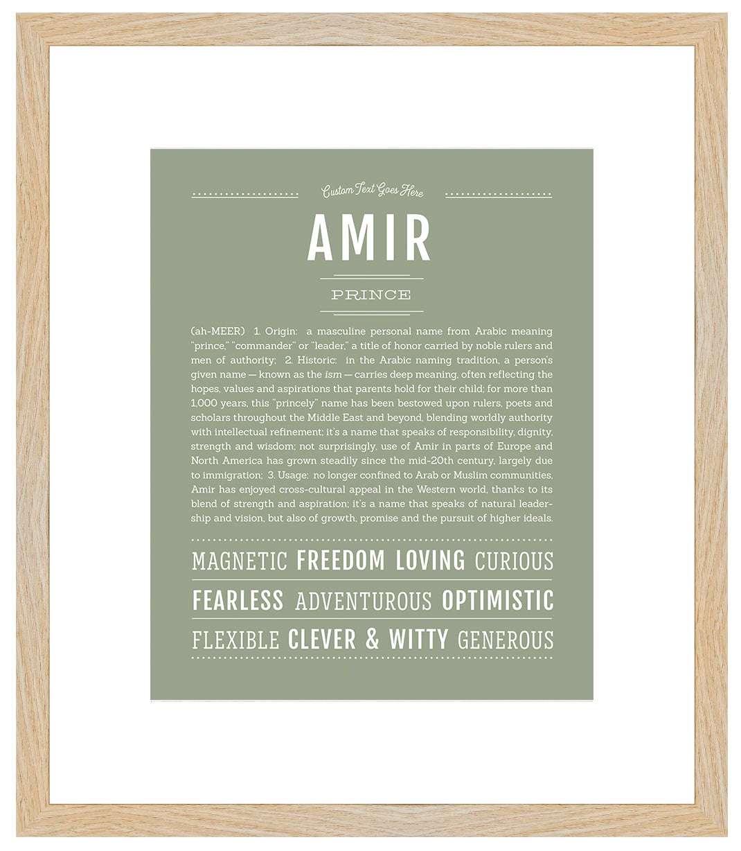 Frame Options | Sage | Maple Frame, Matted