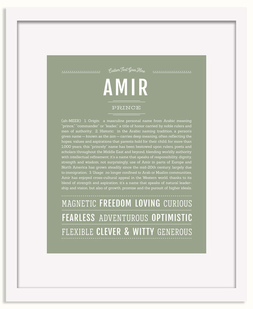 Frame Options | Sage | White Frame, Matted